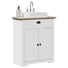 Bathroom Sink Cabinet "BODO" 70x35x80 cm White and brown