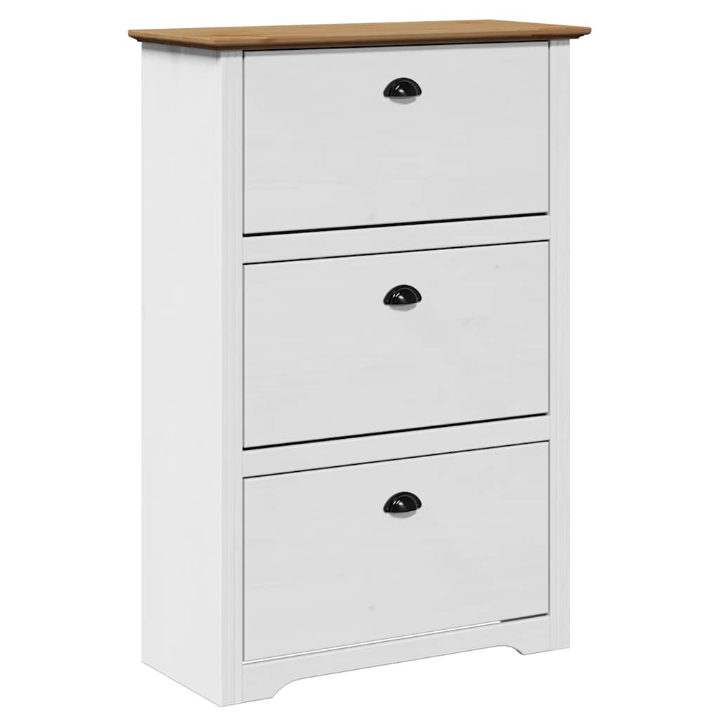 vidaXL Shoe Rack BODO White and Brown 80x35x118 cm 2