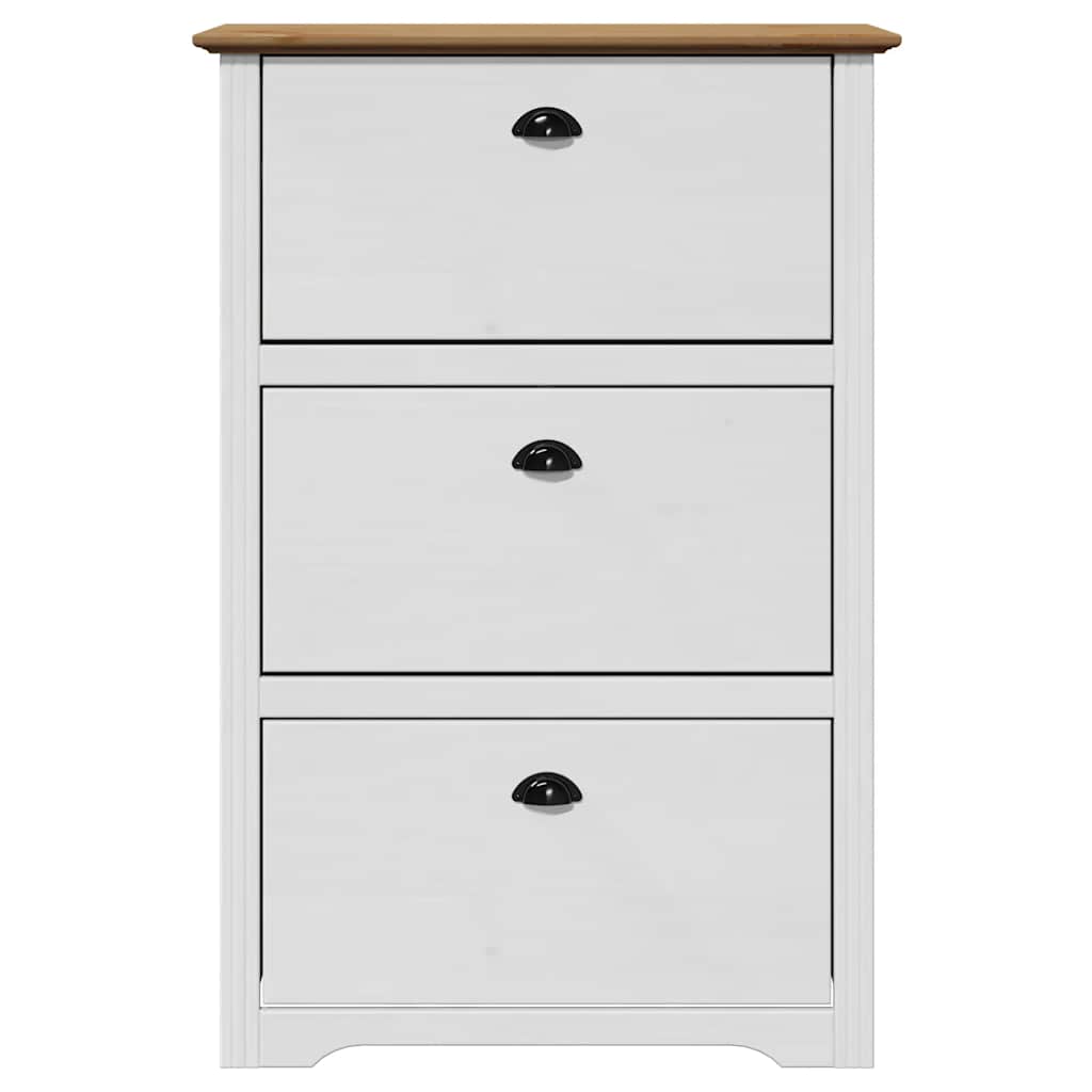 vidaXL Shoe Rack BODO White and Brown 80x35x118 cm 4
