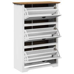 vidaXL Shoe Rack BODO White and Brown 80x35x118 cm 5