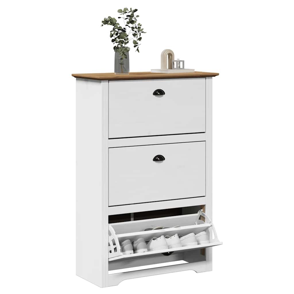 vidaXL Shoe Rack BODO White and Brown 80x35x118 cm 1