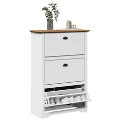 vidaXL Shoe Rack BODO White and Brown 80x35x118 cm 1