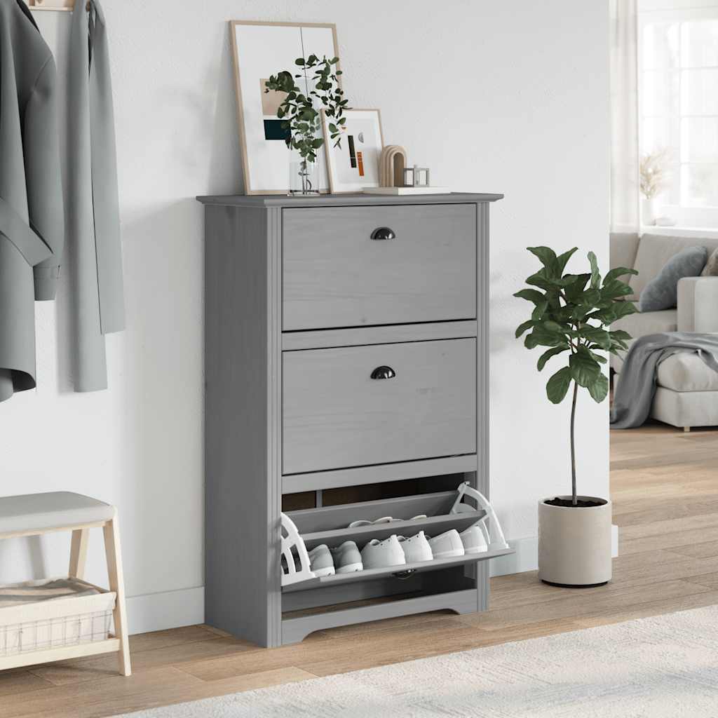 vidaXL Shoe Rack BODO Grey 80x35x118 cm 3