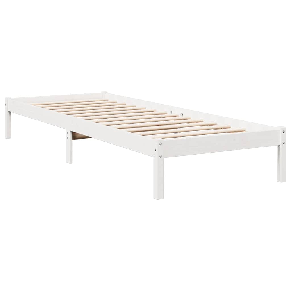 vidaXL Extra Long Bed Frame without Mattress White 80x210 cm Solid Wood Pine 3