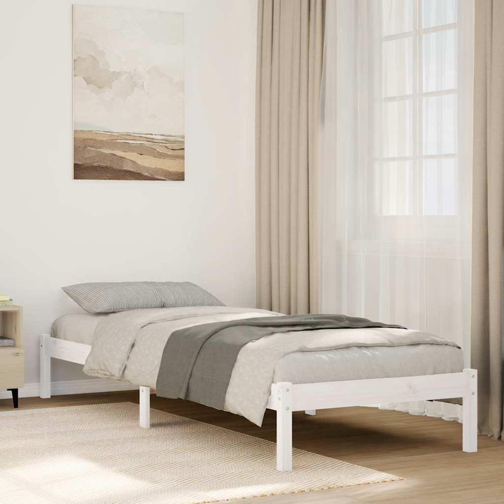 vidaXL Extra Long Bed Frame without Mattress White 80x210 cm Solid Wood Pine 1