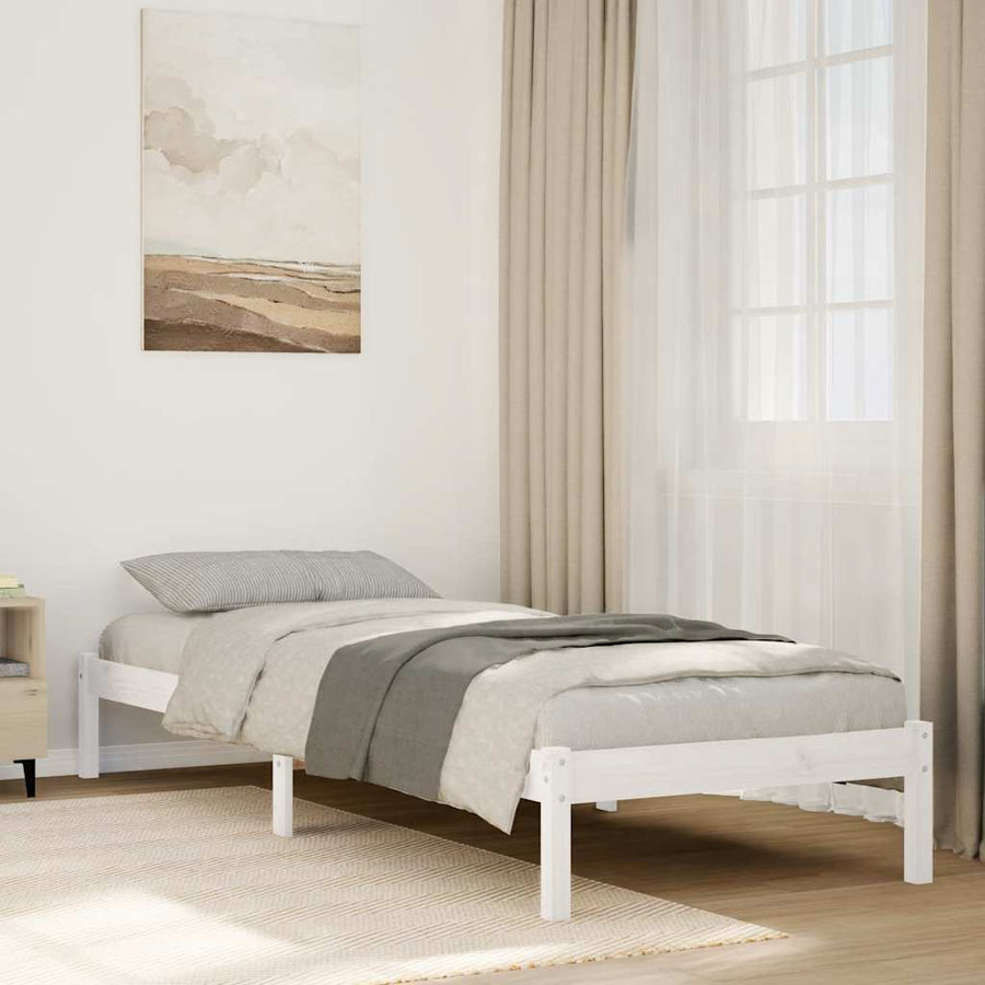 vidaXL Extra Long Bed Frame without Mattress White 80x210 cm Solid Wood Pine 1