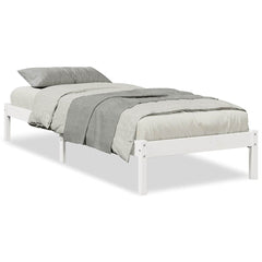 vidaXL Extra Long Bed Frame without Mattress White 90x210 cm Solid Wood Pine 2