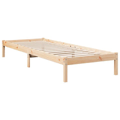Extra Long Bed Frame without Mattress Length 220 cm Natural 80 cm
