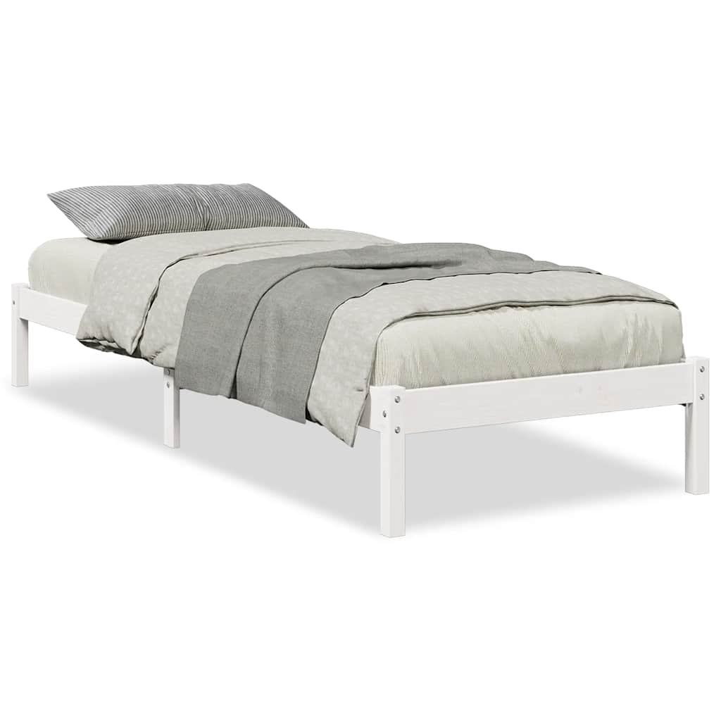 Extra Long Bed Frame without Mattress Length 220 cm White 90 cm