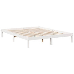 vidaXL Extra Long Bed Frame without Mattress White 140x220 cm Solid Wood Pine 6