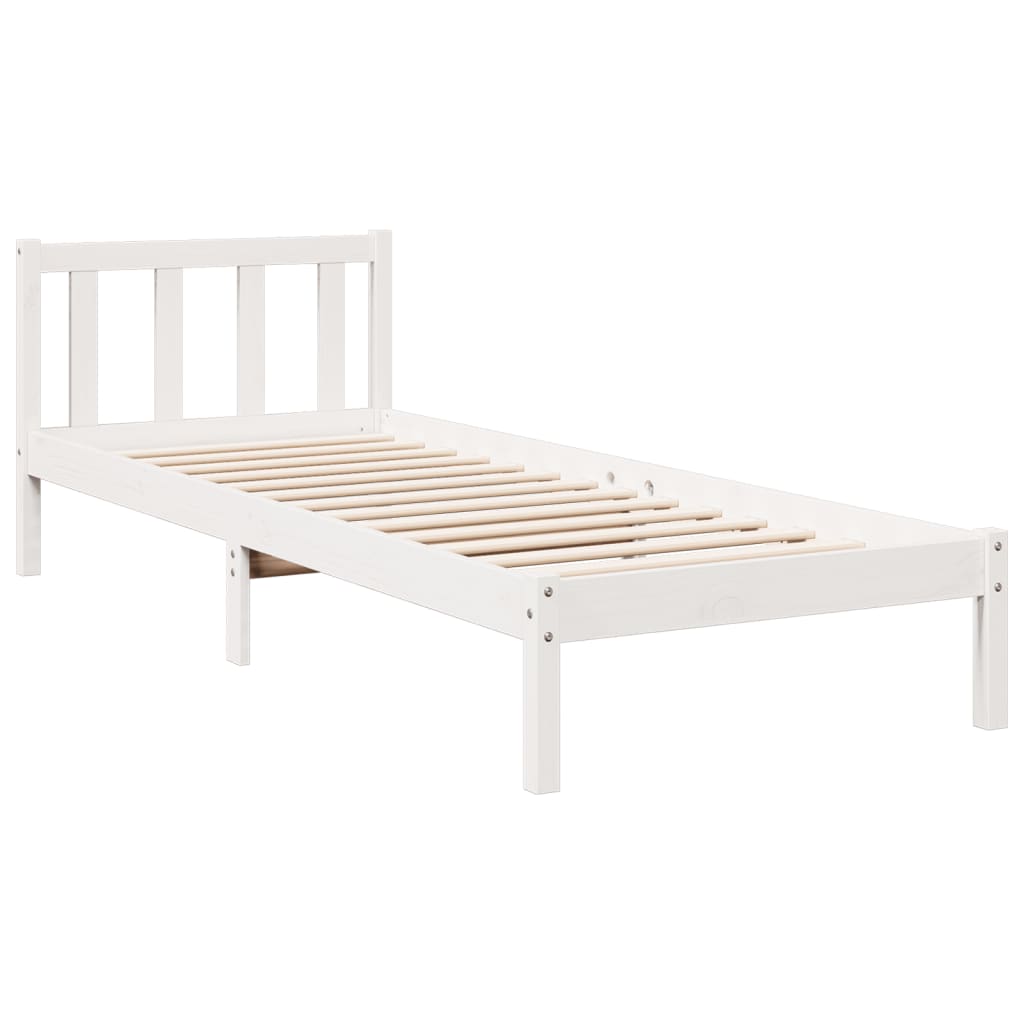 vidaXL Extra Long Bed Frame without Mattress White 80x210 cm Solid Wood Pine 3