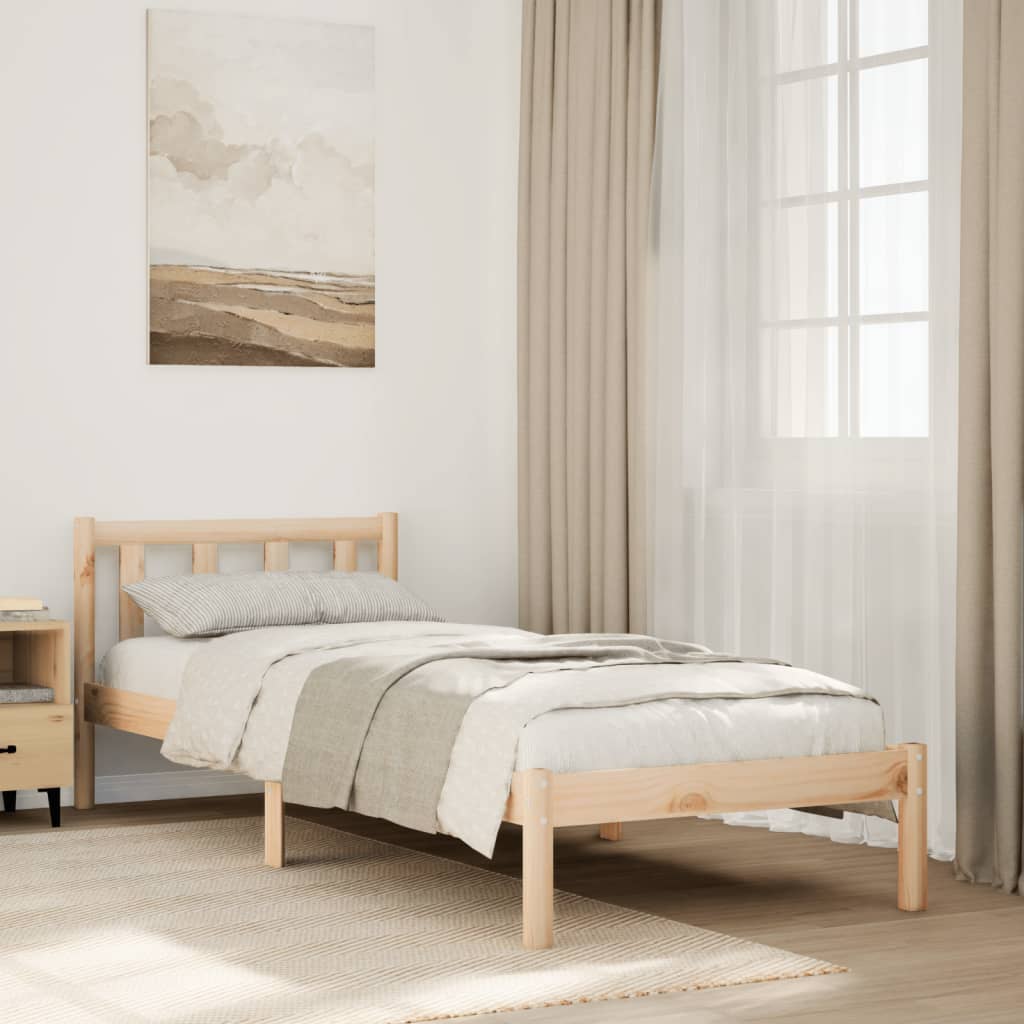 vidaXL Extra Long Bed Frame without Mattress 90x210 cm Solid Wood Pine 1