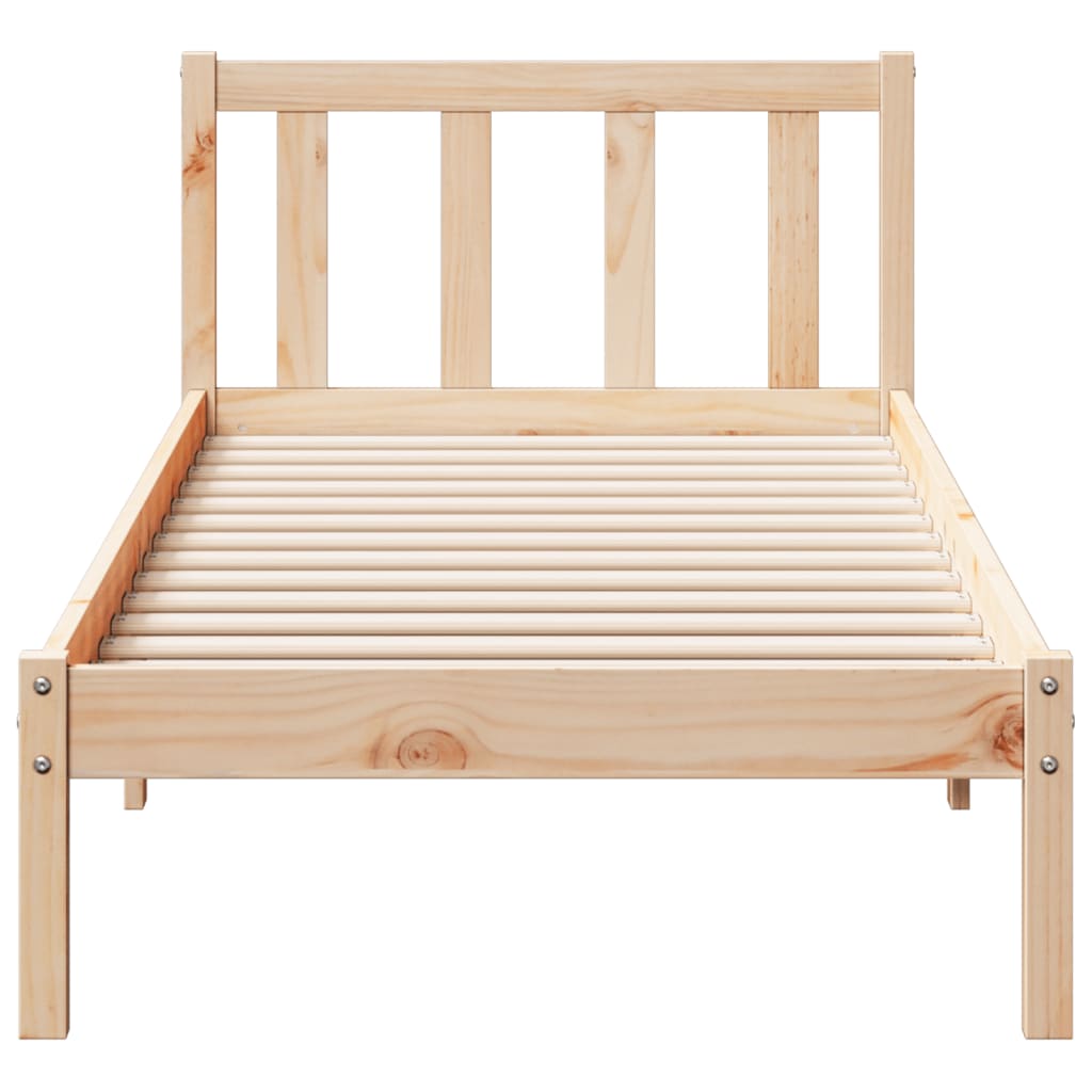 vidaXL Extra Long Bed Frame without Mattress 90x220 cm Solid Wood Pine 4