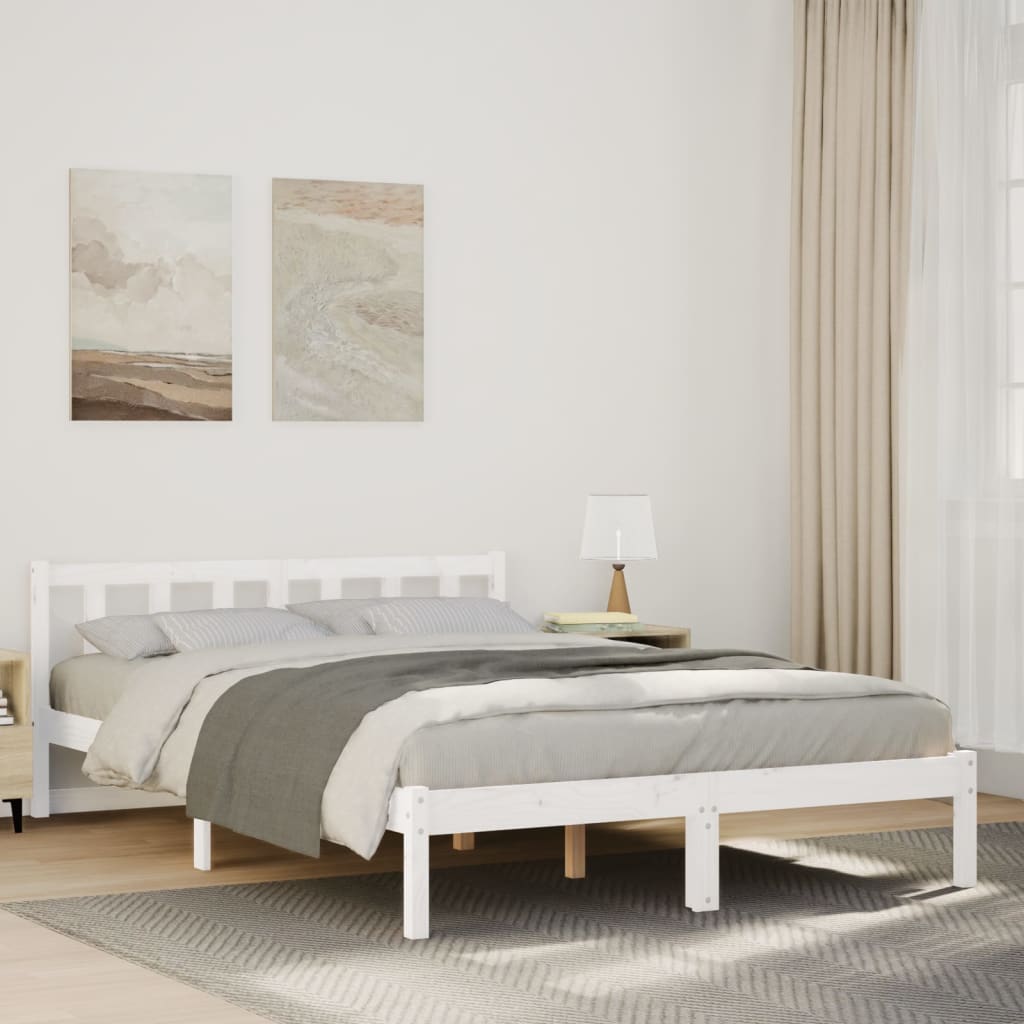 vidaXL Extra Long Bed Frame without Mattress White