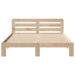 Bed Frame without Mattress Solid Wood Pine Length 200 cm Natural 120 cm