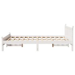 Bed Frame without Mattress Solid Wood Pine Length 200 cm White 150 cm