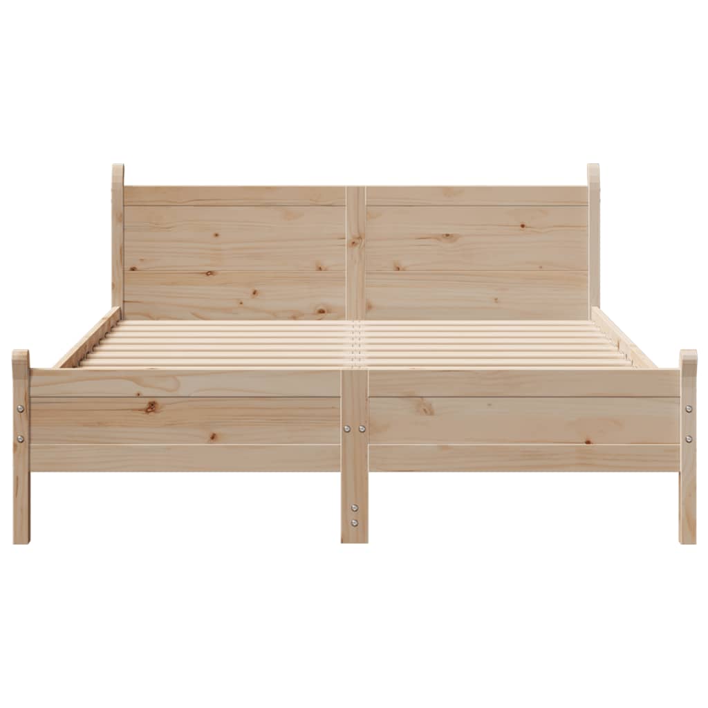 Bed Frame without Mattress Solid Wood Pine Length Natural