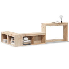 vidaXL Bedside Cabinet with Desk 232x122x75 cm Solid Wood Pine 2
