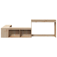 vidaXL Bedside Cabinet with Desk 232x122x75 cm Solid Wood Pine 4