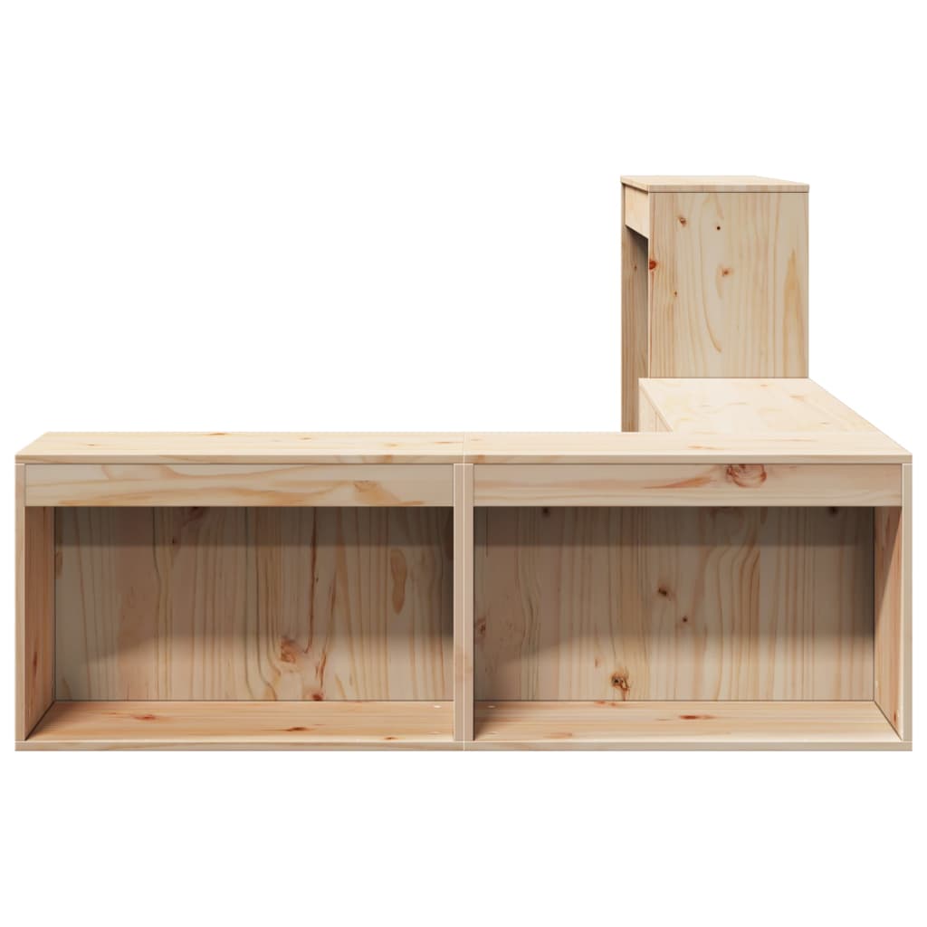 vidaXL Bedside Cabinet with Desk 232x122x75 cm Solid Wood Pine 5