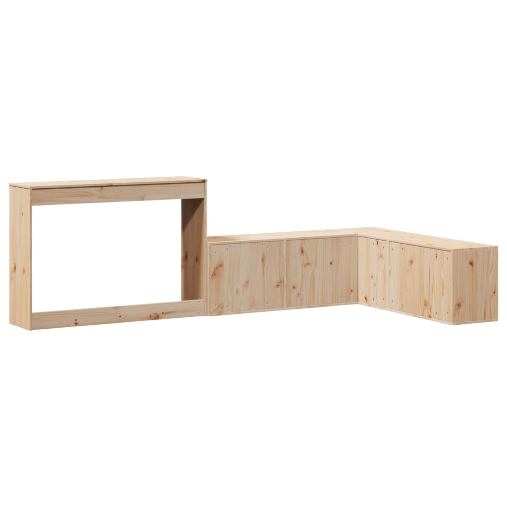 vidaXL Bedside Cabinet with Desk 232x122x75 cm Solid Wood Pine 6