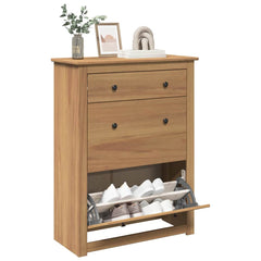 vidaXL Shoe Cabinet PANAMA 80x35x105 cm Solid Wood Pine 1