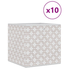 vidaXL Foldable Storage Boxes 10 pcs Cream 32x32x32 cm Non-woven Fabric 2