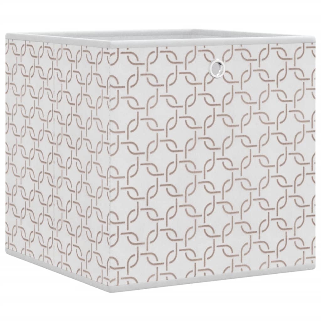 vidaXL Foldable Storage Boxes 10 pcs Cream 32x32x32 cm Non-woven Fabric 3