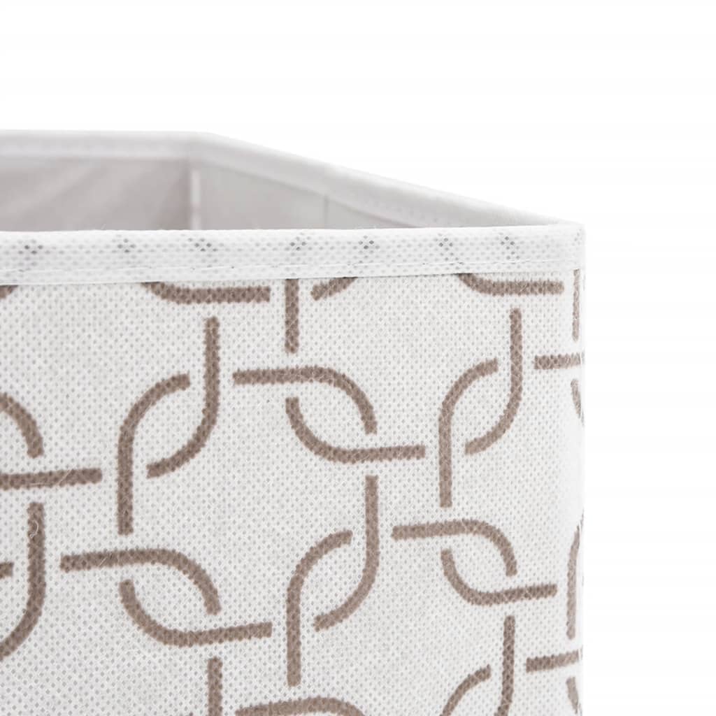 vidaXL Foldable Storage Boxes 10 pcs Cream 32x32x32 cm Non-woven Fabric 6