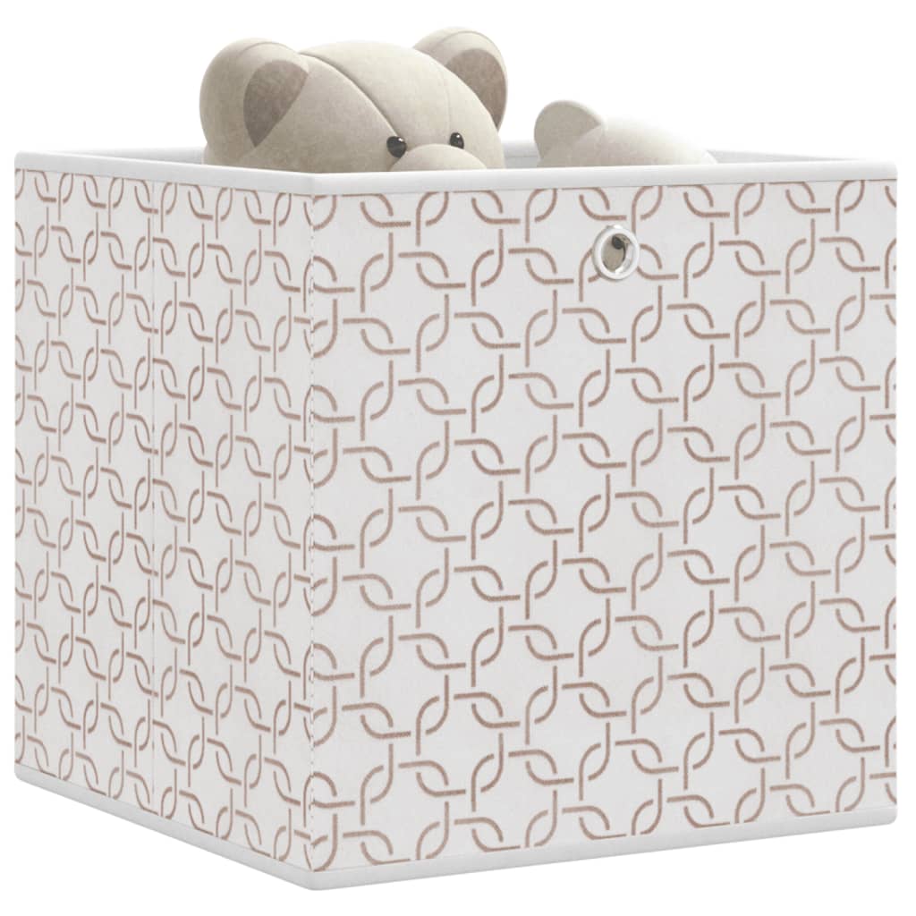 vidaXL Foldable Storage Boxes 10 pcs Cream 32x32x32 cm Non-woven Fabric 1