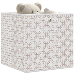 vidaXL Foldable Storage Boxes 10 pcs Cream 32x32x32 cm Non-woven Fabric 1
