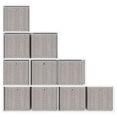 vidaXL Foldable Storage Boxes 10 pcs Brown 32x32x32 cm Non-woven Fabric 5