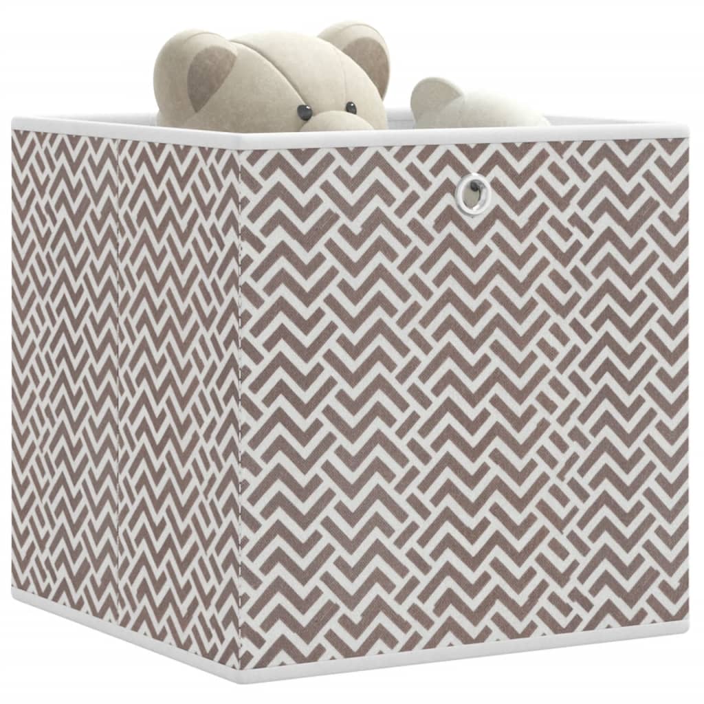 vidaXL Foldable Storage Boxes 10 pcs Brown 32x32x32 cm Non-woven Fabric 1