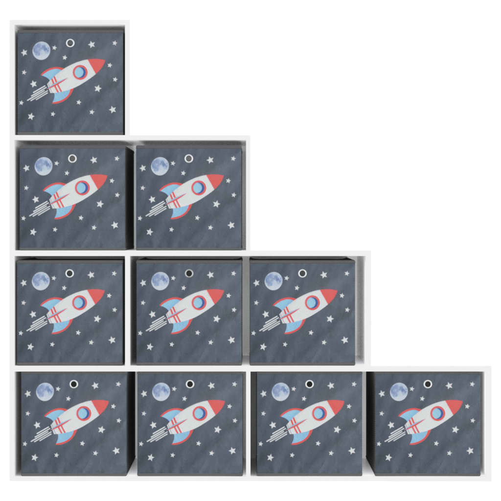 vidaXL Foldable Storage Boxes 10 pcs Grey 32x32x32 cm Non-woven Fabric 5