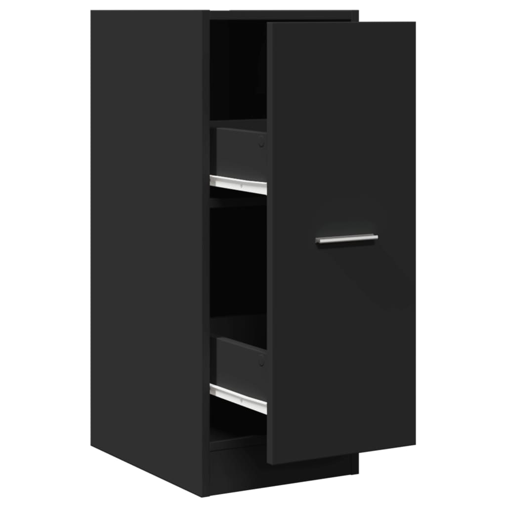 Apothecary Cabinet Black Engineered Wood, image 2