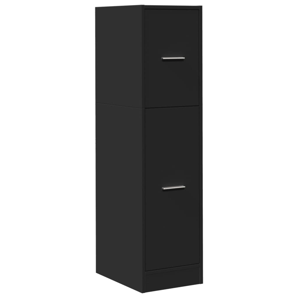 vidaXL Apothecary Cabinet Black 30x41x118 cm Engineered Wood 4