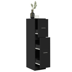 vidaXL Apothecary Cabinet Black 30x41x118 cm Engineered Wood 1