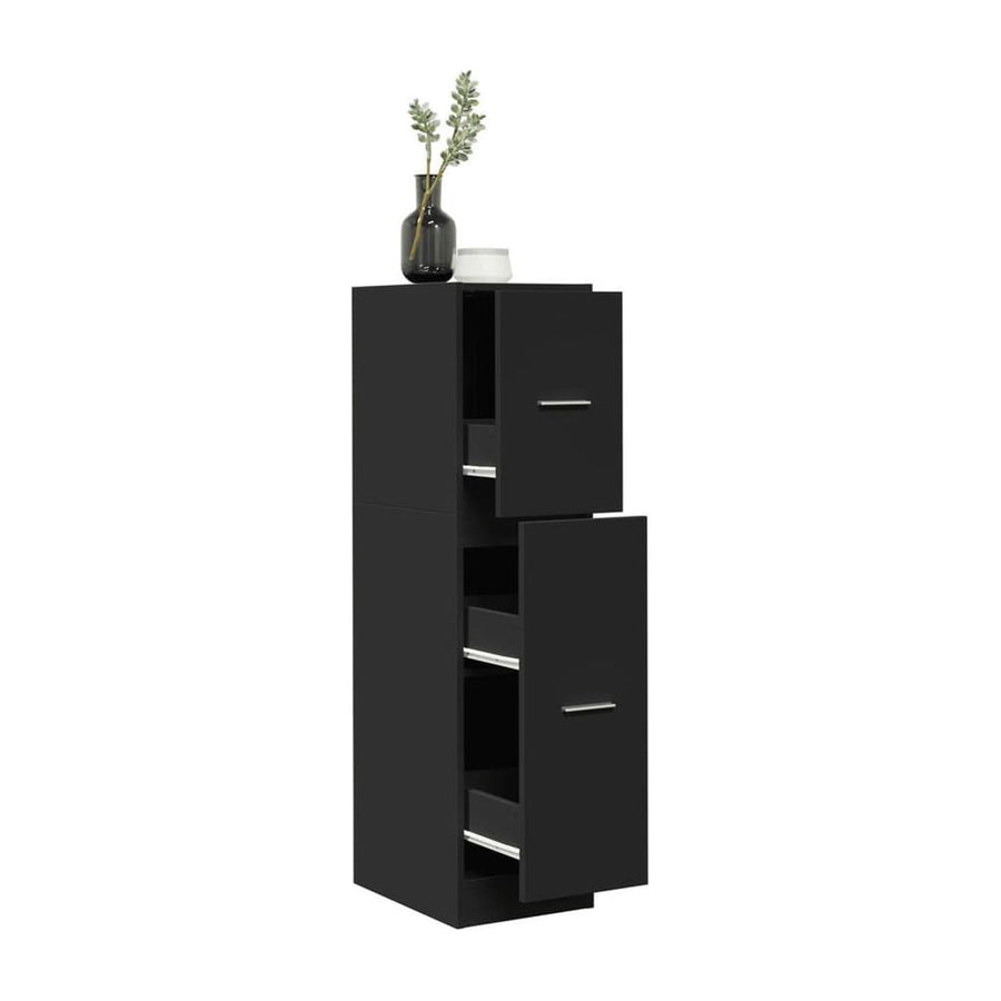 Apothecary Cabinet Black Engineered Wood