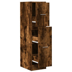 vidaXL Apothecary Cabinet Smoked Oak 30x41x118 cm Engineered Wood 2