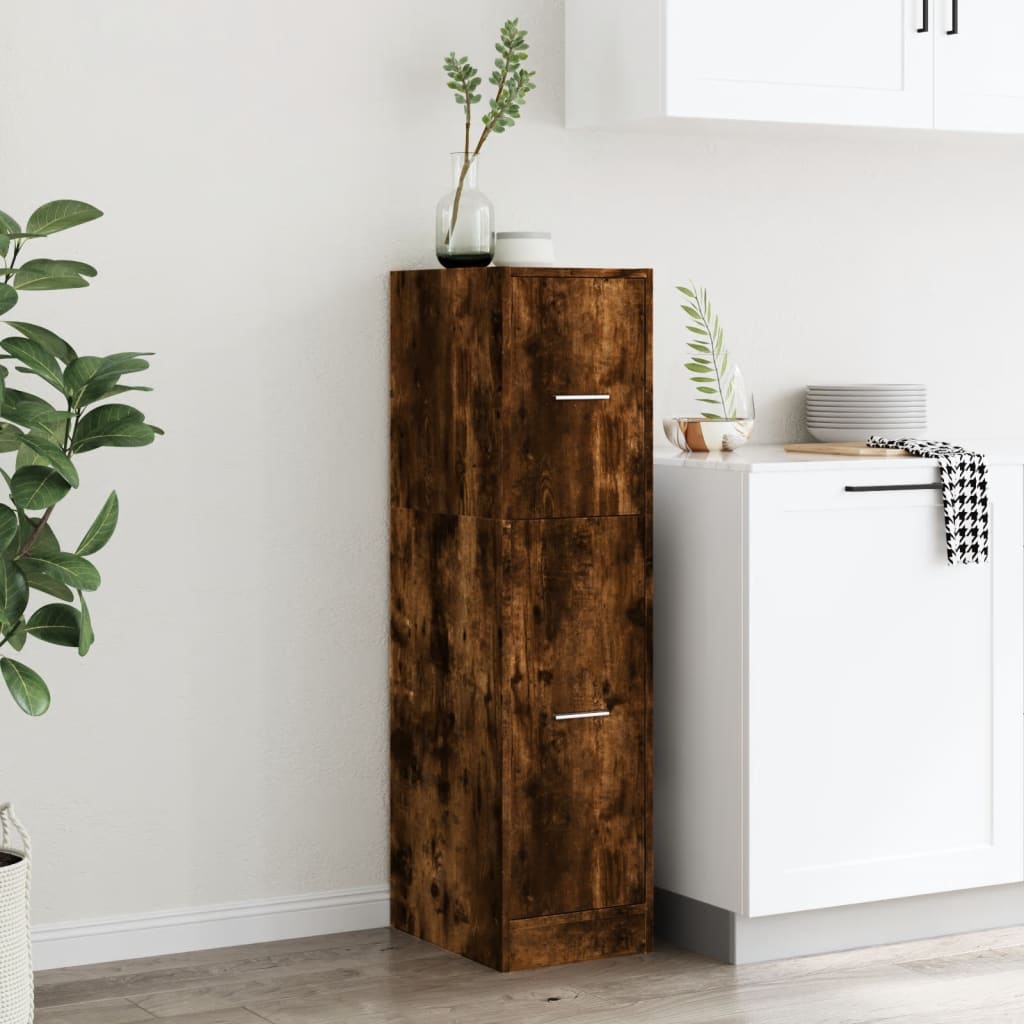 vidaXL Apothecary Cabinet Smoked Oak 30x41x118 cm Engineered Wood 3