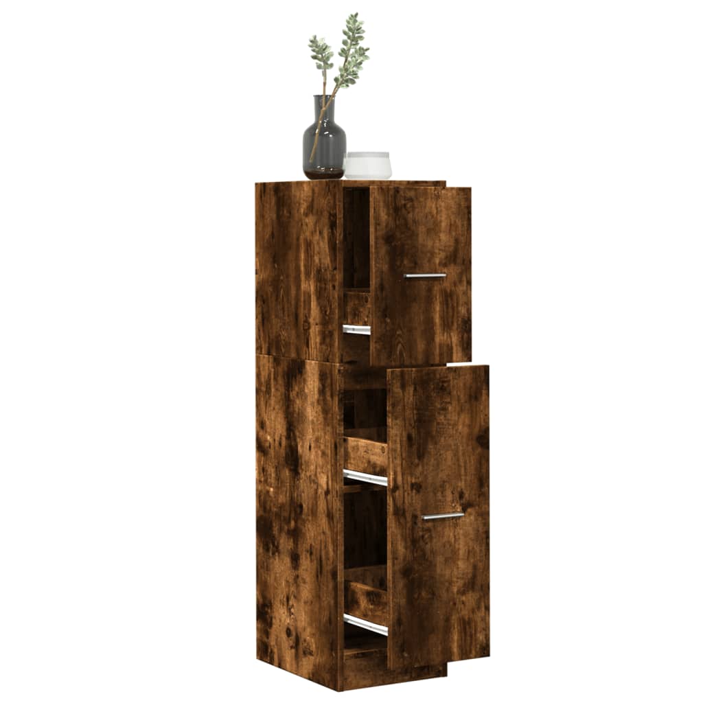 vidaXL Apothecary Cabinet Smoked Oak 30x41x118 cm Engineered Wood 1