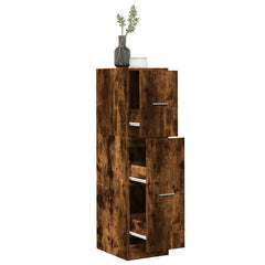 vidaXL Apothecary Cabinet Smoked Oak 30x41x118 cm Engineered Wood 1
