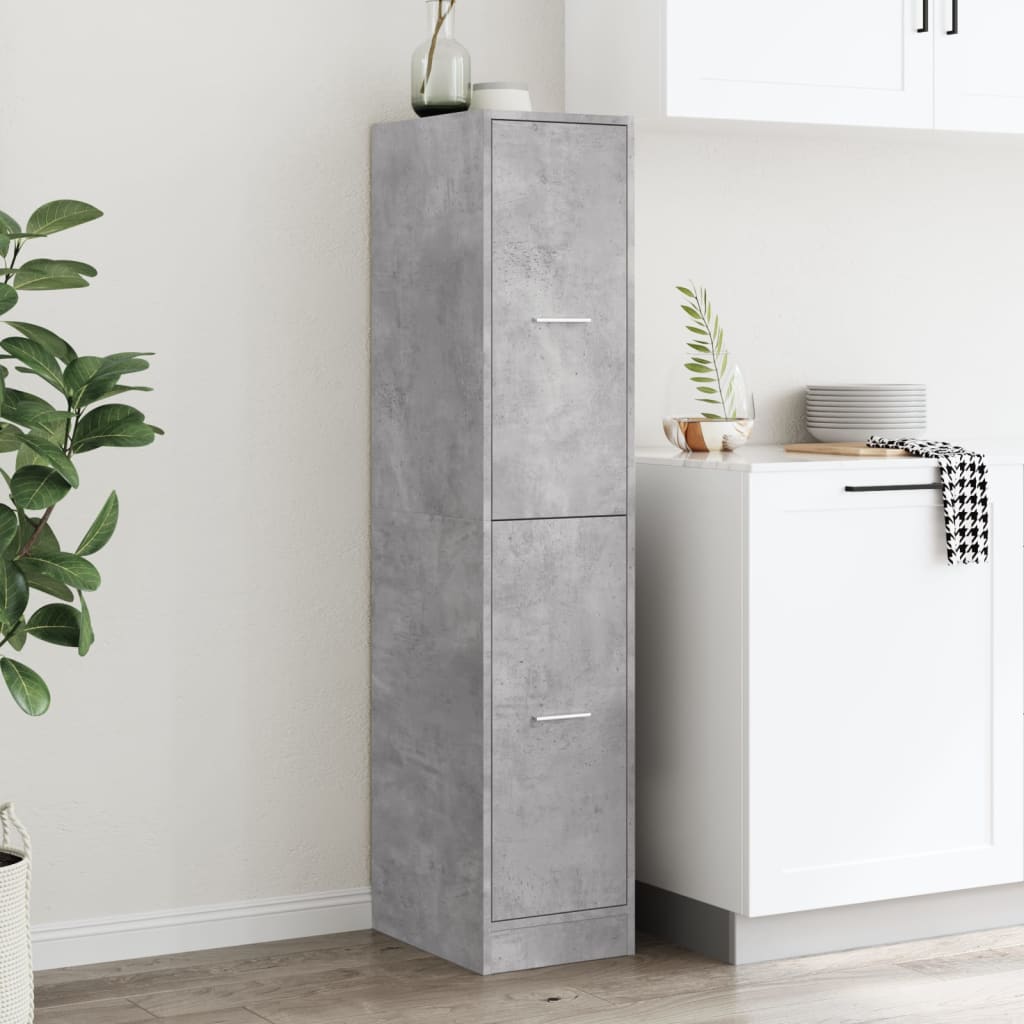 vidaXL Apothecary Cabinet Concrete Grey 30x41x144,5 cm Engineered Wood 3