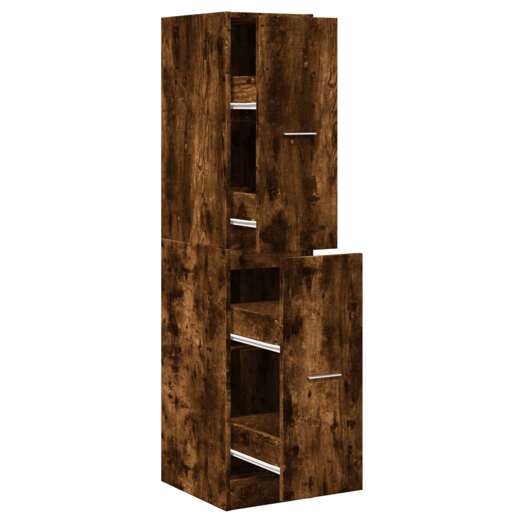 vidaXL Apothecary Cabinet Smoked Oak 30x41x144,5 cm Engineered Wood 2