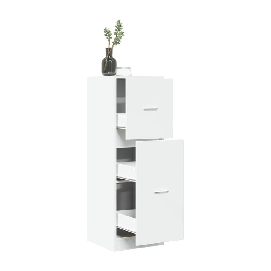 Apothecary Cabinet White Engineered Wood