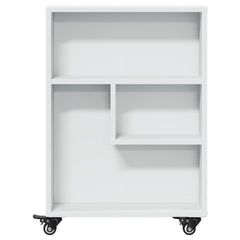 vidaXL Narrow Storage Trolley White 48x13x68 cm Engineered Wood 4