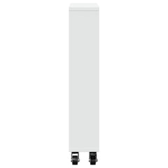 vidaXL Narrow Storage Trolley White 48x13x68 cm Engineered Wood 5