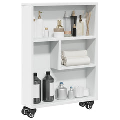 vidaXL Narrow Storage Trolley White 48x13x68 cm Engineered Wood 1