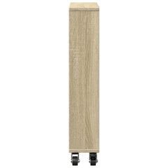 vidaXL Narrow Storage Trolley Sonoma Oak 48x13x68 cm Engineered Wood 5