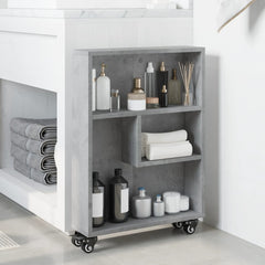 vidaXL Narrow Storage Trolley Concrete Grey 48x13x68 cm Engineered Wood 3